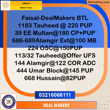 Residential Plot for Sale in Bahria Town, Lahore - (BP-194471)