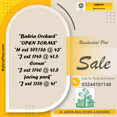 Residential Plot for Sale in Bahria Orchard, Lahore - (BP-194494)