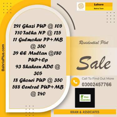 Residential Plot for Sale in Bahria Town, Lahore - (BP-194550)