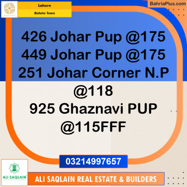 Residential Plot for Sale in Bahria Town, Lahore - (BP-194573)