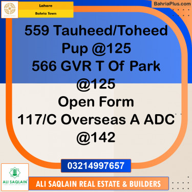 Residential Plot for Sale in Bahria Town, Lahore - (BP-194575)
