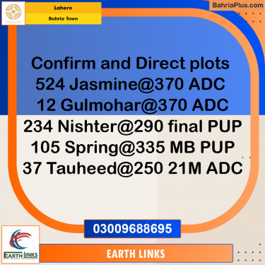 Residential Plot for Sale in Bahria Town, Lahore - (BP-194590)