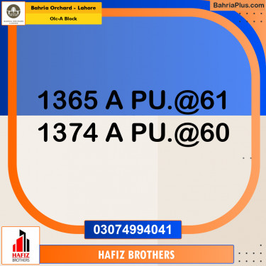 Residential Plot for Sale in OLC-A Block -  Bahria Orchard, Lahore - (BP-194604)