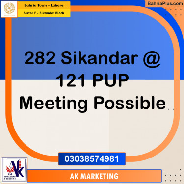 Residential Plot for Sale in Sector F - Sikander Block -  Bahria Town, Lahore - (BP-194610)