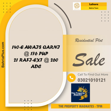 Residential Plot for Sale in Bahria Town, Lahore - (BP-194641)
