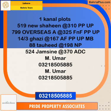 Residential Plot for Sale in Bahria Town, Lahore - (BP-194650)