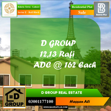 Residential Plot for Sale in Sector E - Rafi Block -  Bahria Town, Lahore - (BP-194659)