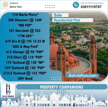 Residential Plot for Sale in Bahria Town, Lahore - (BP-194669)