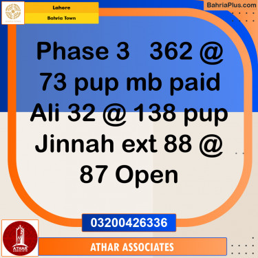 Residential Plot for Sale in Bahria Town, Lahore - (BP-194685)