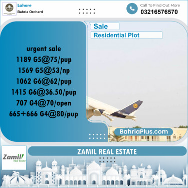 Residential Plot for Sale in Bahria Orchard, Lahore - (BP-194732)