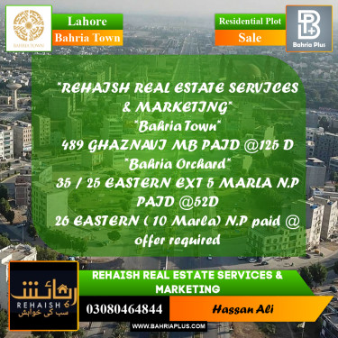 Residential Plot for Sale in Bahria Town, Lahore - (BP-194742)