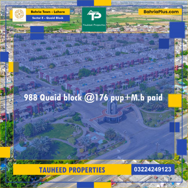 Residential Plot for Sale in Sector E - Quaid Block -  Bahria Town, Lahore - (BP-194745)
