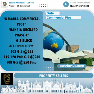 Commercial Plot for Sale in Phase 4 - G5 Commercial -  Bahria Orchard, Lahore - (BP-194752)