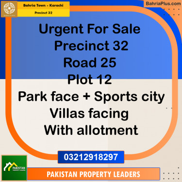 250 Sq. Yards Residential Plot for Sale in Precinct 32 -  Bahria Town, Karachi - (BP-194756)