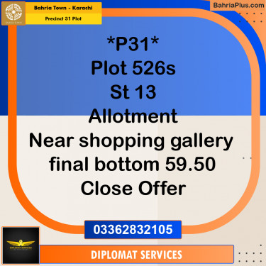 Residential Plot for Sale in Precinct 31 Plot -  Bahria Town, Karachi - (BP-194769)