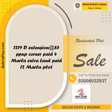 Residential Plot for Sale in Phase 2 - D Block -  Bahria Orchard, Lahore - (BP-194779)