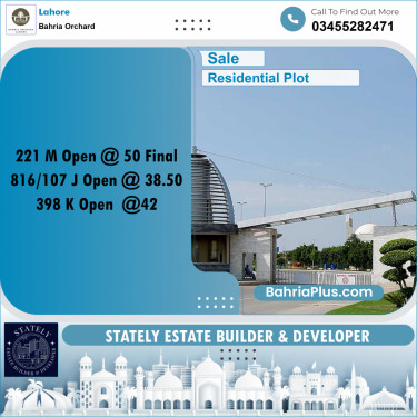 Residential Plot for Sale in Bahria Orchard, Lahore - (BP-194814)