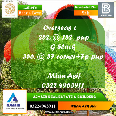 Residential Plot for Sale in Bahria Town, Lahore - (BP-194827)