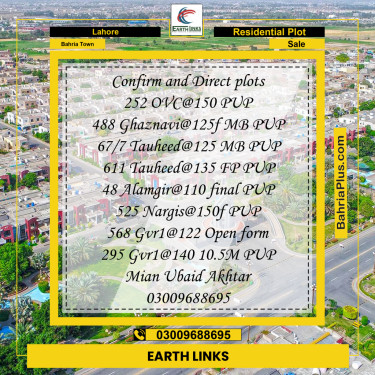 Residential Plot for Sale in Bahria Town, Lahore - (BP-194883)