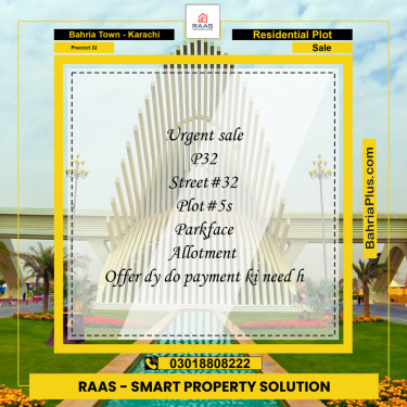 250 Sq. Yards Residential Plot for Sale in Precinct 32 -  Bahria Town, Karachi - (BP-194905)