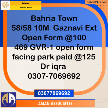 Residential Plot for Sale in Bahria Town, Lahore - (BP-194929)