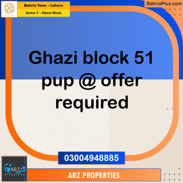 Residential Plot for Sale in Sector F - Ghazi Block -  Bahria Town, Lahore - (BP-194940)
