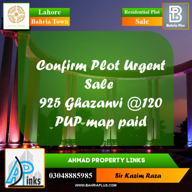 Residential Plot for Sale in Bahria Town, Lahore - (BP-194952)