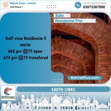 Residential Plot for Sale in Golf Phase 1 -  Bahria Town, Lahore - (BP-194955)