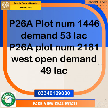125 Sq. Yards Residential Plot for Sale in Precinct 26A -  Bahria Town, Karachi - (BP-194993)