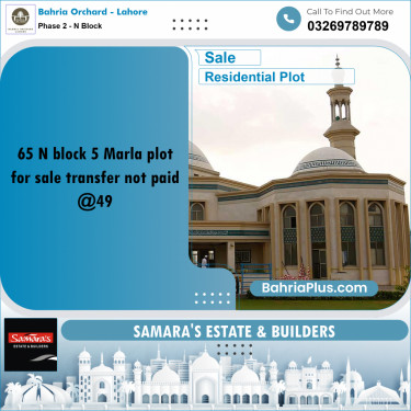 Residential Plot for Sale in Phase 2 - N Block -  Bahria Orchard, Lahore - (BP-195013)