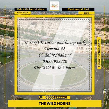 Residential Plot for Sale in Phase 2 - H Block -  Bahria Orchard, Lahore - (BP-195030)