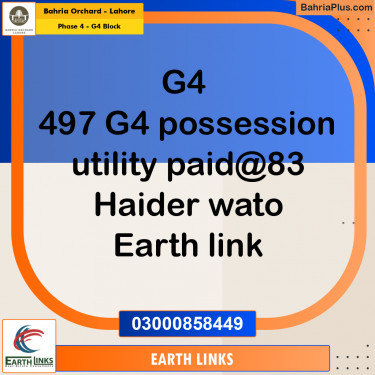 Residential Plot for Sale in Phase 4 - G4 Block -  Bahria Orchard, Lahore - (BP-195137)