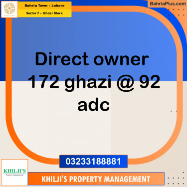 Residential Plot for Sale in Sector F - Ghazi Block -  Bahria Town, Lahore - (BP-195179)