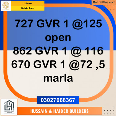 Residential Plot for Sale in Bahria Town, Lahore - (BP-195253)