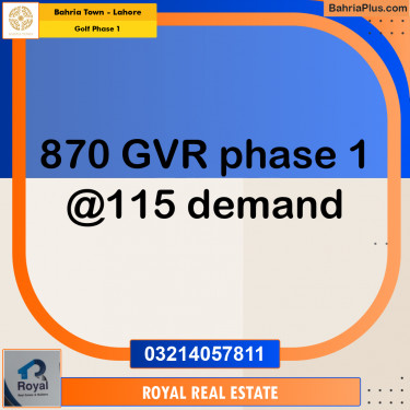 Residential Plot for Sale in Golf Phase 1 -  Bahria Town, Lahore - (BP-195281)