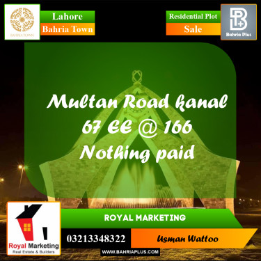 Residential Plot for Sale in Bahria Town, Lahore - (BP-195357)