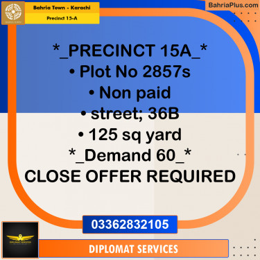 125 Sq. Yards Residential Plot for Sale in Precinct 15-A -  Bahria Town, Karachi - (BP-195366)