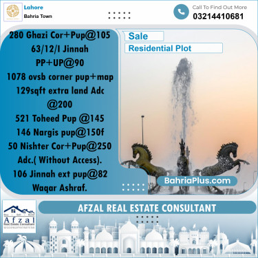 Residential Plot for Sale in Bahria Town, Lahore - (BP-195460)