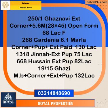 Residential Plot for Sale in Bahria Town, Lahore - (BP-195499)