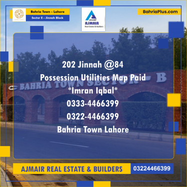 Residential Plot for Sale in Sector E - Jinnah Block -  Bahria Town, Lahore - (BP-195500)