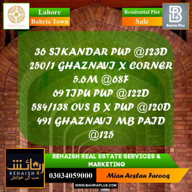Residential Plot for Sale in Bahria Town, Lahore - (BP-195542)