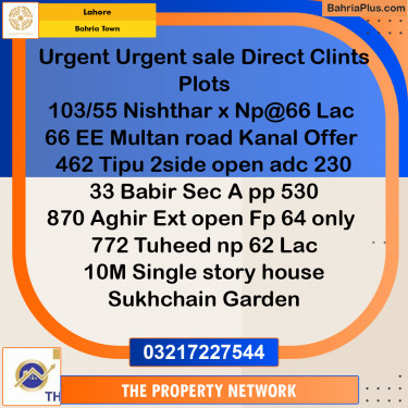 Residential Plot for Sale in Bahria Town, Lahore - (BP-195561)