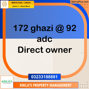 Residential Plot for Sale in Sector F - Ghazi Block -  Bahria Town, Lahore - (BP-195581)