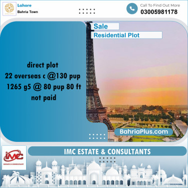 Residential Plot for Sale in Bahria Town, Lahore - (BP-195590)