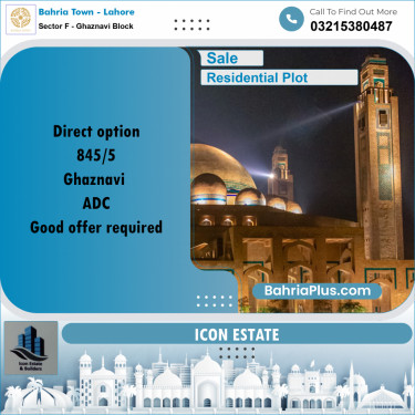 Residential Plot for Sale in Sector F - Ghaznavi Block -  Bahria Town, Lahore - (BP-195659)