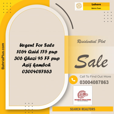 Residential Plot for Sale in Bahria Town, Lahore - (BP-195666)