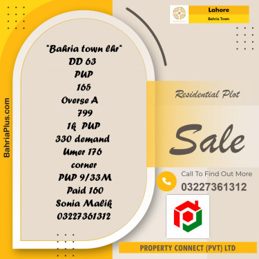 Residential Plot for Sale in Bahria Town, Lahore - (BP-195679)