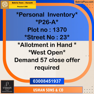 125 Sq. Yards Residential Plot for Sale in Precinct 26A -  Bahria Town, Karachi - (BP-195769)