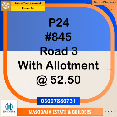 125 Sq. Yards Residential Plot for Sale in Precinct 24 -  Bahria Town, Karachi - (BP-195802)