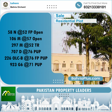 Residential Plot for Sale in Bahria Orchard, Lahore - (BP-195805)